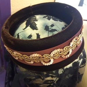 Vintage open top pill box ring hat